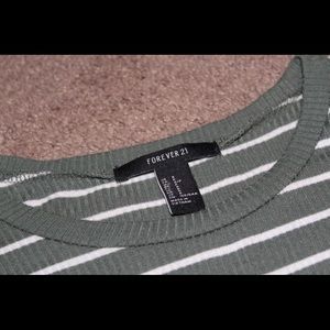 Green striped body con dress